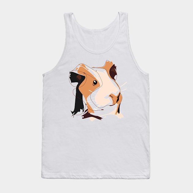 Guinea pig head minimal art, cute cavy Tank Top by KINKDesign